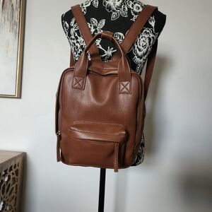Elegant Brown Leather Women's Backpack